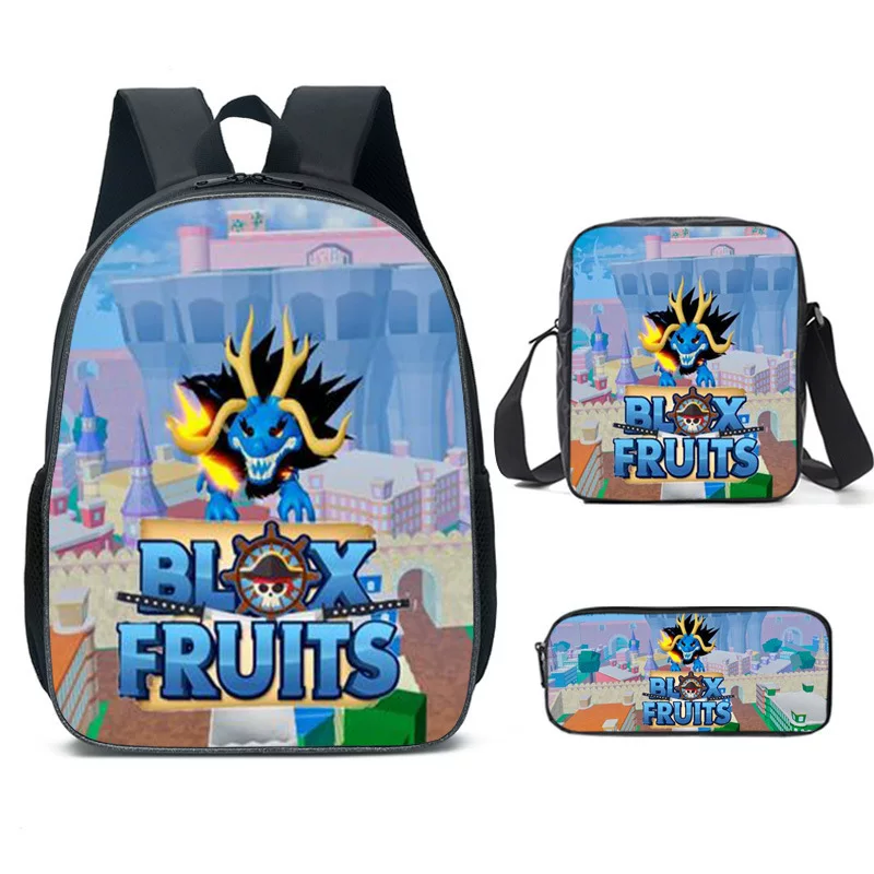 3D новый товар ROBLOX BLOX FRUITS Раннее и среднее образование сумки рюкзак набор из 3 предметов