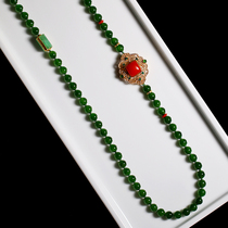 〓Super boutique〓Hetian jade jasper 108 pieces necklace bracelet Buddha beads seed material oil green fluorescent without black