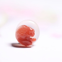 Raw ore southern red agate ice floating goldfish safety buckle running ring pendant carving pieces Su Gong Zhang Jiadong high ice without miscellaneous cracks