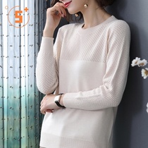 Hengyuanxiang cardigan womens low collar 2021 womens new autumn loose wear Foreign style hollow thin knitted sweater