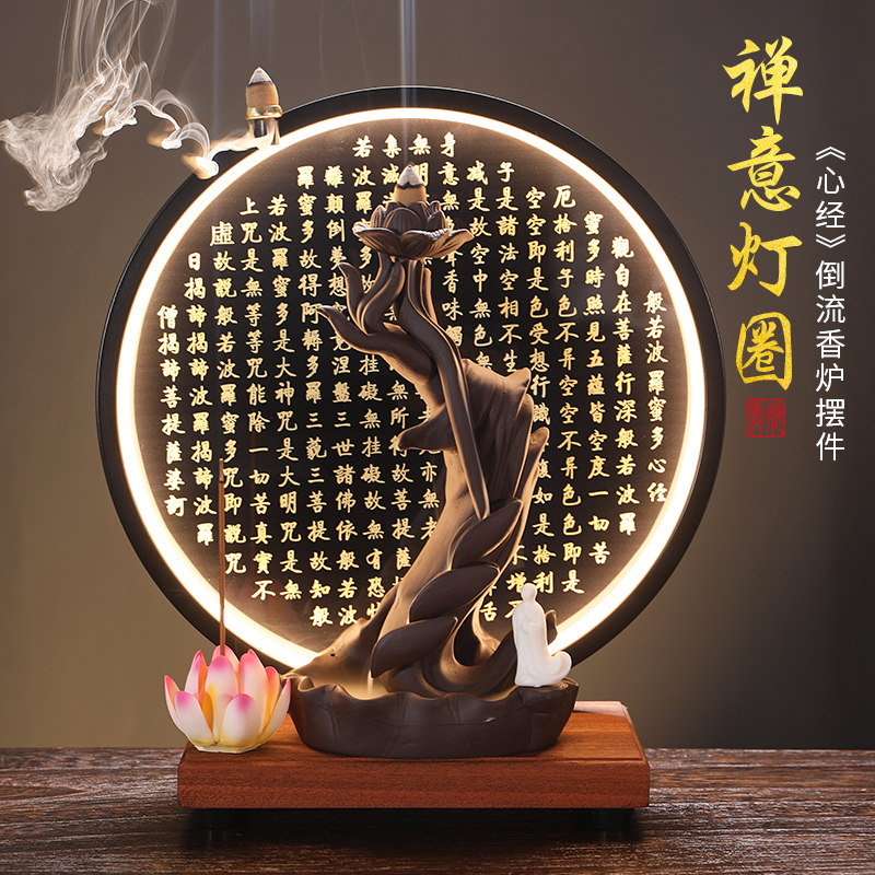 Creative Back-Back Incense Stove Ceramic Pendulum accessories Home Living room Office Zen Serie lamp Circle Buddhist hand Heart Classic Tabletop Decorations
