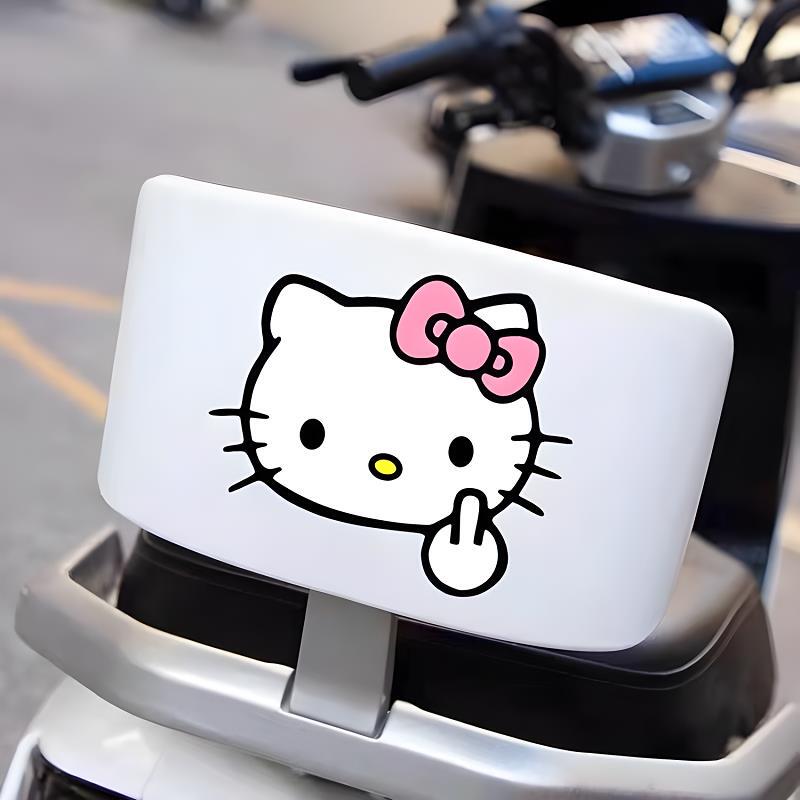 Hello Kitty Cartoon Cute Stickers for Backrest to Cover Scratches, Waterproof Decoration for Electric Vehicles and Motorcycles