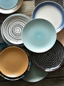 Yijia 8-Inch Ceramic round Steak Plate Japanese Style Tableware