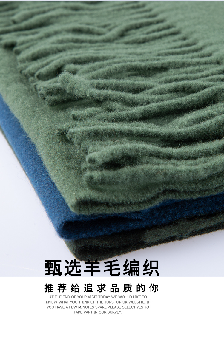 Đàn ông và phụ nữ chính hãng khăn quàng cổ xanh cashmere mùa đông ngoài trời và khăn quàng lạnh khăn ống đa năng xịn	
