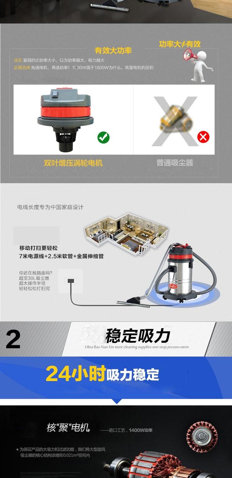 máy hút bụi cầm tay không dây Máy hút bụi Chaobao CB30 thương mại gia đình câm mạnh ướt và khô sử dụng kép Máy hút chân không công suất lớn 30L - Máy hút bụi máy hút bụi giường nệm