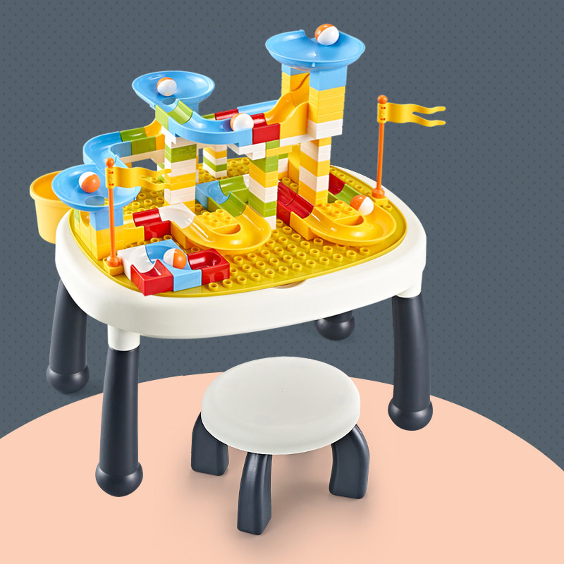 Children building blocks table Multi-functional assembly Puzzle Force 2 Baby Big Grain Toys 4 Male girls 3-6-year-old Brain 5