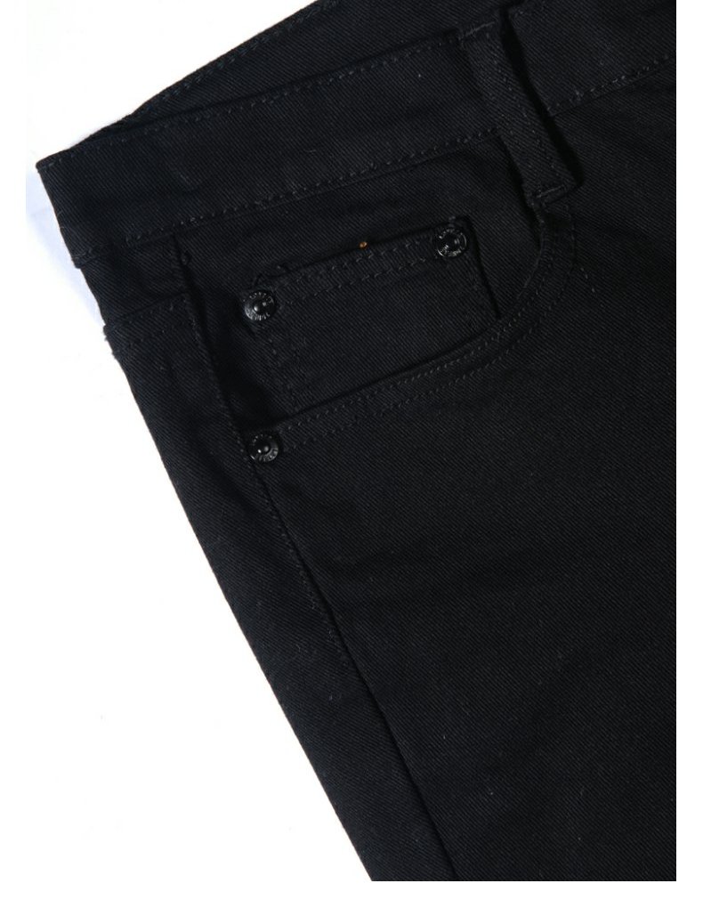 Mùa thu và mùa đông nam mới nam denim quần chuông chuông phiên bản Hàn Quốc của quần jeans ống đứng màu đen quần co giãn màu đen quần đùi