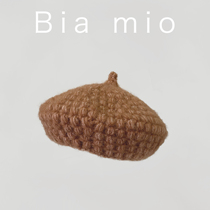 B I chestnut series camel hand-crocheted beret