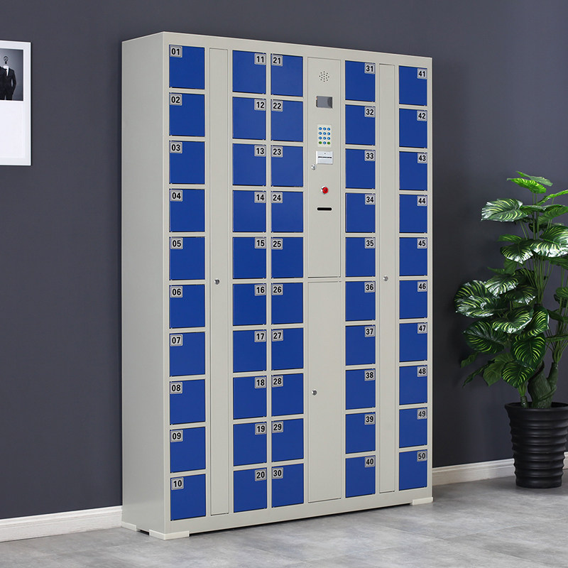 50 door Chi-hui type mobile phone charging cabinet storage cabinet Supermarket Barcode Fingerprint Self-Coding Electronic Containing Cabinet Filing Cabinet