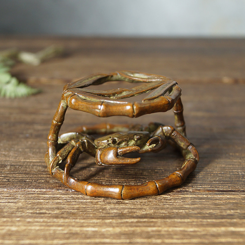 Factory Price Creative Suworkers Solid Copper Crab Cage Cover Tea Tokettle Bearing Cup Totea Dau Pendulum Pieces Retro Bronze Bug Pendulum-Taobao