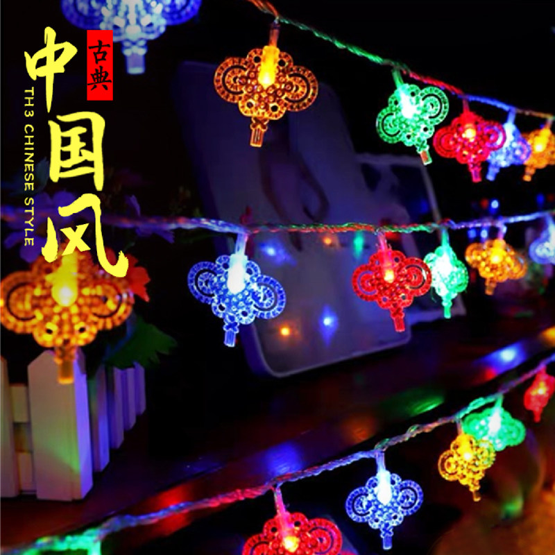 Earn a lot of Department Store New Year's Spring Festival Decorative Hanging lantern Festive Fu Characters China Knot with Colorful Red Light Lanterns