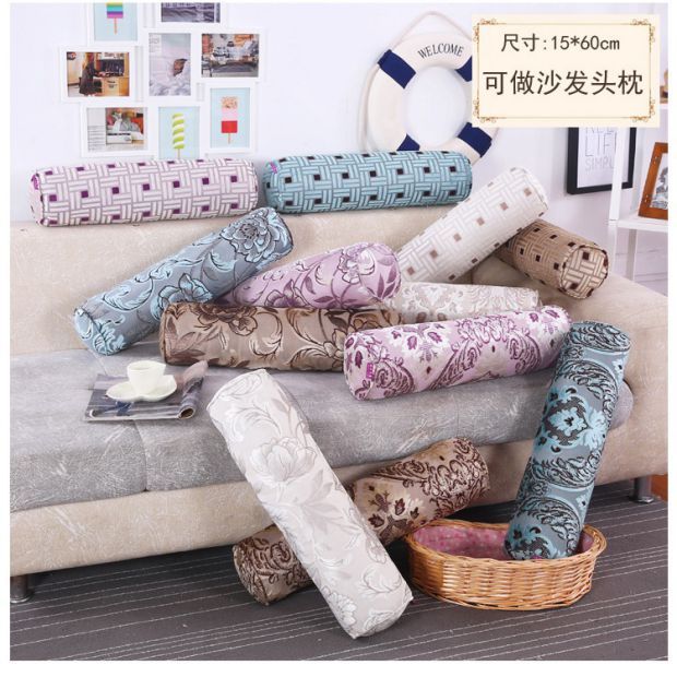 Lâu dài hình trụ giường gối cổ gối kẹo gối rửa sofa đệm jacquard châu Âu - Trở lại đệm / Bolsters đệm lót ghế tựa lưng