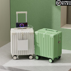 ກະເປົາເດີນທາງ 14 ນິ້ວ Spring Airlines mini boarding case light and small women's trolley case password box 20-inch men's suitcase