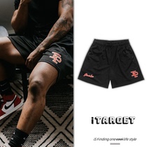 IP Mesh Though Knee-shorts Fitness Muscle Type Men Sports 40% Pants European and America Tide Cards Breathable Speed Dry Basketball Pants