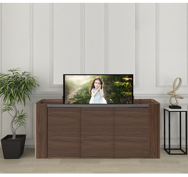 Multifunctional intelligent remote control invisible and retractable type lifting TV cabinet integrated partition TV cabinet