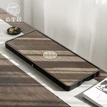  Shiliju natural whole black gold stone water storage tea tray Tea table Japanese simple stone large row storage integrated tea tray