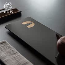  Shiliju Japanese-style dry tea tray Whole black gold stone tea tray household rectangular simple small dry tea table