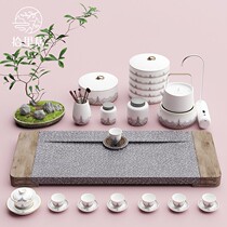 Pick to Li Ju Wujin Stone tea tray ebony wood small tea sea tea table tea sea stone kung fu tea set tea tray home