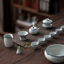 Pick up the bowl of tea set high-end home Modern simple tea tray office guests kung fu tea set ceramics