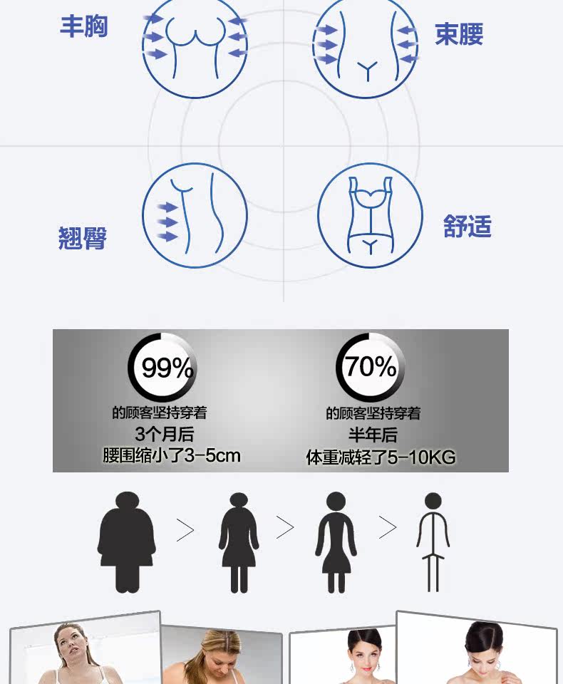 Sous-vêtement minceur HUOMEI Triangle 8453 en polyester - Ref 707610 Image 7