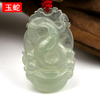 Jade a grade zodiac snake jade pendant for men and women