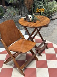 Retro Distressed Solid Wood Photography Prop Portable Simple Folding Table Balcony Camping Table Coffee Table Dessert Snack Table