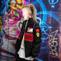 F1 racing suit jacket mens winter motorcycle motorcycle riding cotton coat trendy brand casual stand collar jacket team clothes