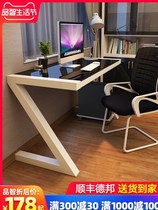 Simple modern tempered glass computer desk desktop home desk simple learning desk writing desk