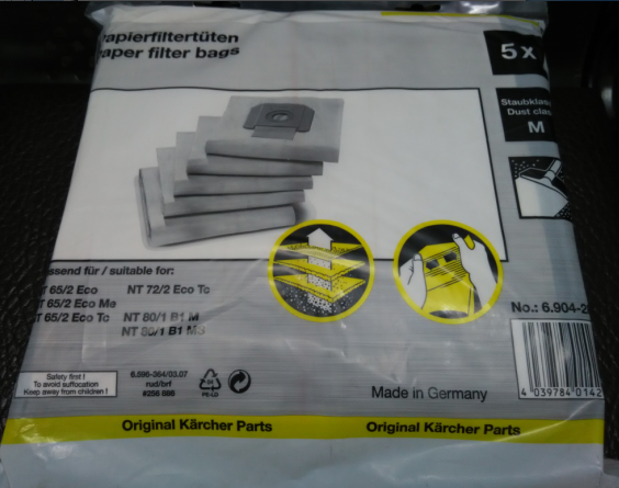 German Karcher vacuum cleaner accessories paper bag NT65 2 NT80 dust bag 72 2 filter bag