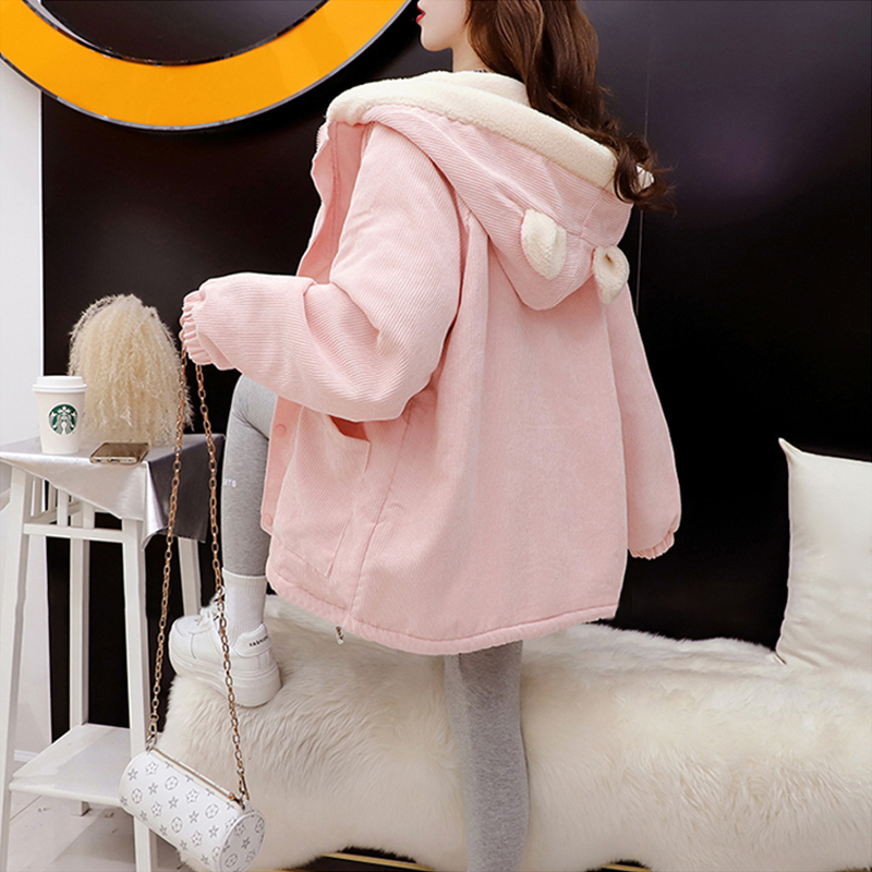 Maternity Autumn and Winter Outwears Fashionable New Suits 2024 Corduroy and Cashmere Cardigan Sweatshirt Women's Outer Wear Thick