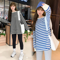 Pregnant woman Autumn Fashion suit Fashion money out of Korean version Loose Clothing Woman Spring Autumn Middle long sleeves jacket Two sets