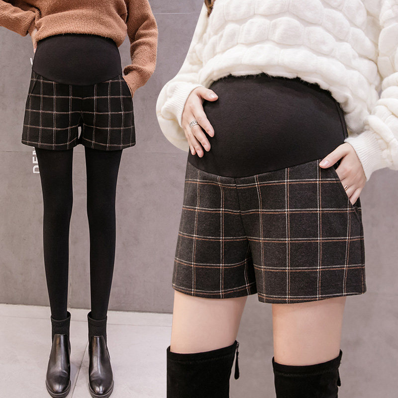 2021 New conception of maternity dress Mao shorts for autumn and winter outside wearing fashion wide-legged pants winter boomers Belly Up Pants