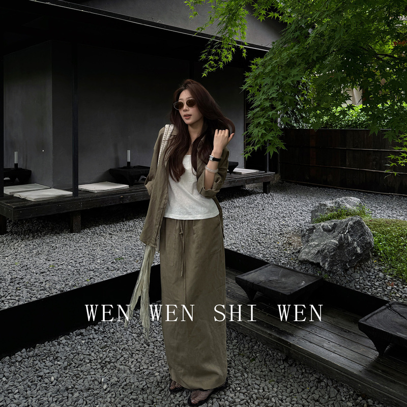 Wenwen Is Wen [Sen Breathing] Old Money Relaxed Linen Suit for Women 2026 Super Popular Light and Casual Outfit Complete Set