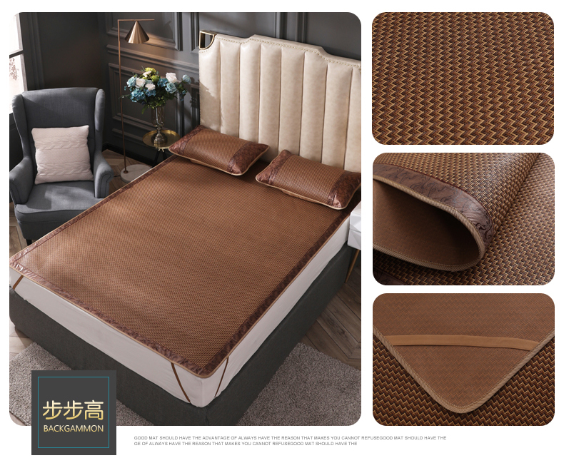 ghế mây 1.8m 1,5m giường đôi thảm mat mat ký túc xá điều hòa nhiệt độ có thể gập lại Giường 0.9m mùa hè - Thảm mùa hè chiếu trúc cao sơn