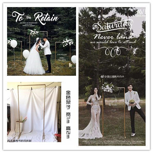 Photo Gallery Photography Props Senteal Exterior View Golden Flower Racks Acrylic English Alphabet Wedding Decoration Iron Art Racks