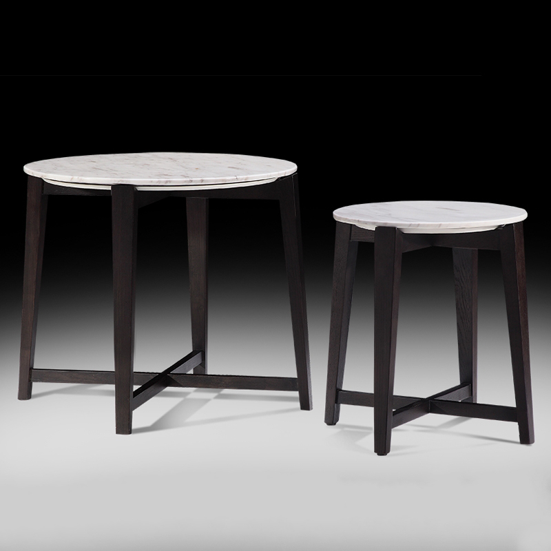 家 锐 驰 table Bàn cà phê đá cẩm thạch đơn giản phòng khách hiện đại Bàn trà nhỏ tròn vài góc vài món đồ nội thất sang trọng nhẹ. - Bàn trà bàn sofa chân sắt