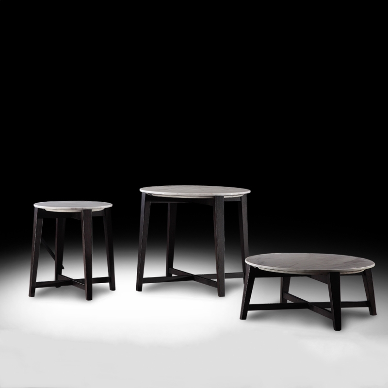 家 锐 驰 table Bàn cà phê đá cẩm thạch đơn giản phòng khách hiện đại Bàn trà nhỏ tròn vài góc vài món đồ nội thất sang trọng nhẹ. - Bàn trà bàn sofa chân sắt