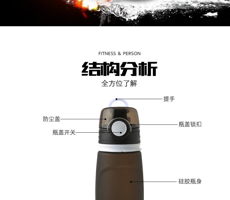 Cốc di động silicon chống nước ngoài trời trẻ em chạy chai nước đóng mở chai nước mềm thể thao cốc thể dục cầm tay. - Ketles thể thao bình nước thể thao tập gym