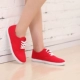 Giày mùa xuân cỡ lớn cho nữ 40-43 thấp để giúp giày nữ bằng vải thoáng khí Sinh viên Hàn Quốc Giày trắng Giày đơn