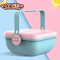 Yan value Net Red Girl heart lunch box lunch box double split portable office workers portable lunch box