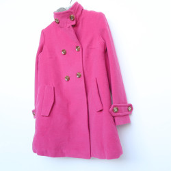 Aigtaote/S counter code-breaking women's winter plum red mid-length high collar plus fleece jacket coat 4N4291