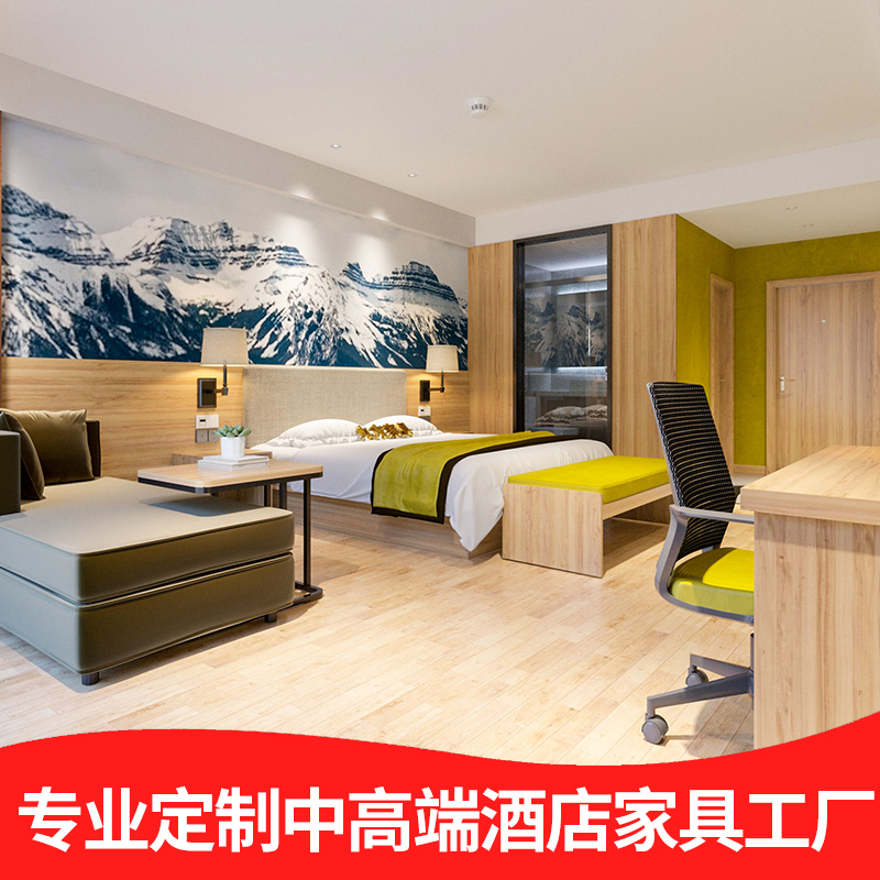 Hotel hotel furniture bed box standard room full set of bed frame soft package apartment homestay guest room double bed custom special bed