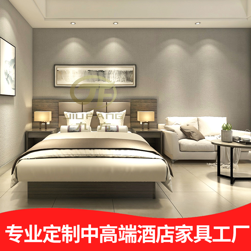 Hotel bed hotel furniture standard room full set apartment furniture custom hotel bed full set guest room bed hotel bed full set