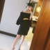 Váy một vai eo cao 2021 mùa xuân mới của phụ nữ trumpet tay áo tính khí phụ nữ váy mỏng mảnh mai nữ - Váy eo cao Váy eo cao