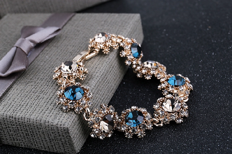 Hàn quốc Siêu Đèn Flash Rhinestone Retro Bracelet Phụ Nữ Thời Trang Pha Lê Tay Trang Sức Quà Tặng Net Vòng Đeo Tay Màu Đỏ Sen Vòng Tay Vòng Tay