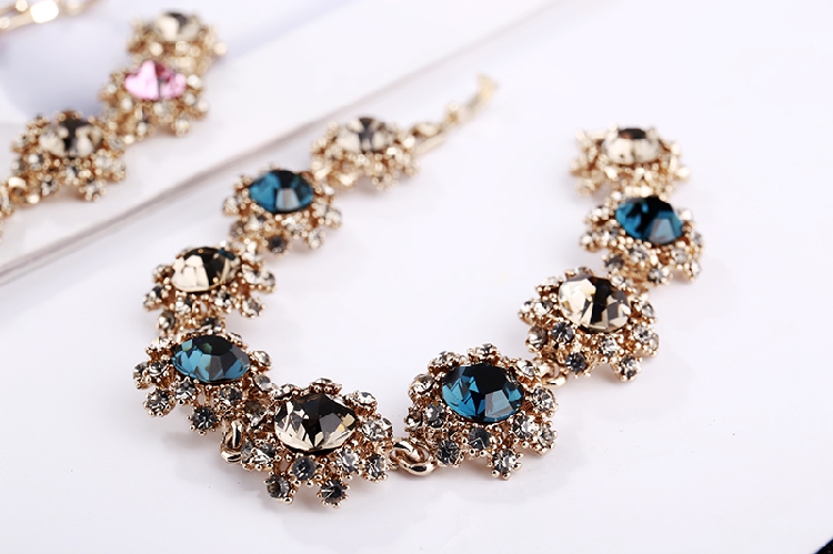 Hàn quốc Siêu Đèn Flash Rhinestone Retro Bracelet Phụ Nữ Thời Trang Pha Lê Tay Trang Sức Quà Tặng Net Vòng Đeo Tay Màu Đỏ Sen Vòng Tay Vòng Tay