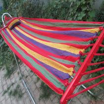 Direct sales thick canvas wooden stick hammock new canvas creative hammock stand special outdoor indoor swing