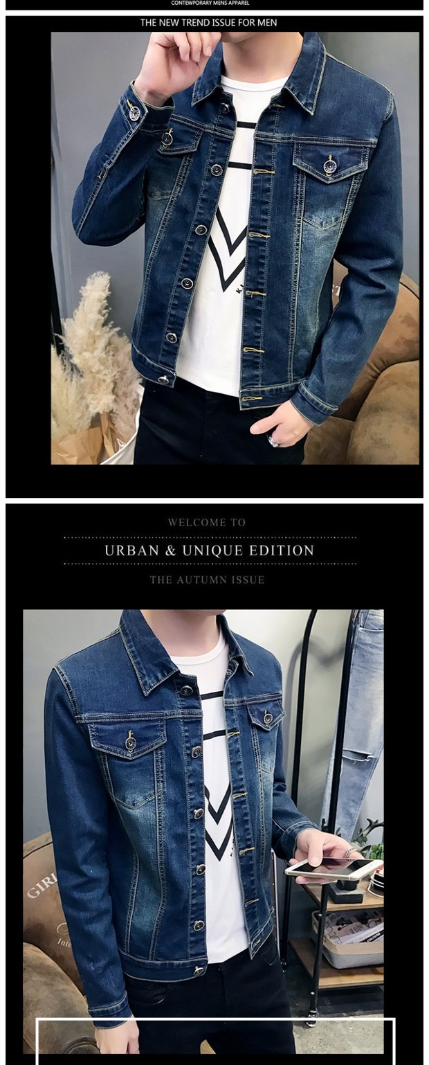 Áo khoác denim nam mùa xuân và mùa thu mới - Cao bồi thời trang năm 2021	