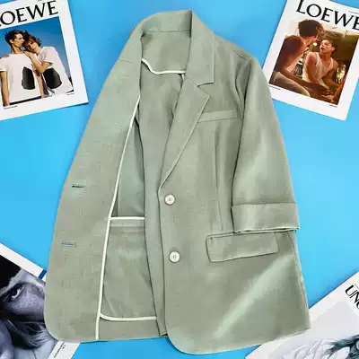 Half sleeve thin blazer women's coat 2021 summer new Korean version loose fashion slim small man suit