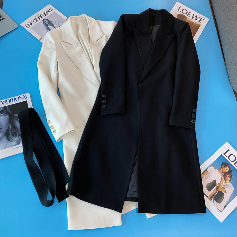 2023 Fall new Korean version Loose Lace Fashion fashion Slim Medium Long Style Suit Jacket Women's Net Red Pole Brief West Suit-Taobao